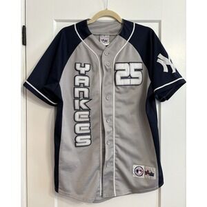 Vintage New York Yankees MLB Majestic Jason‎ Giambi #25 Stitched Jersey Medium